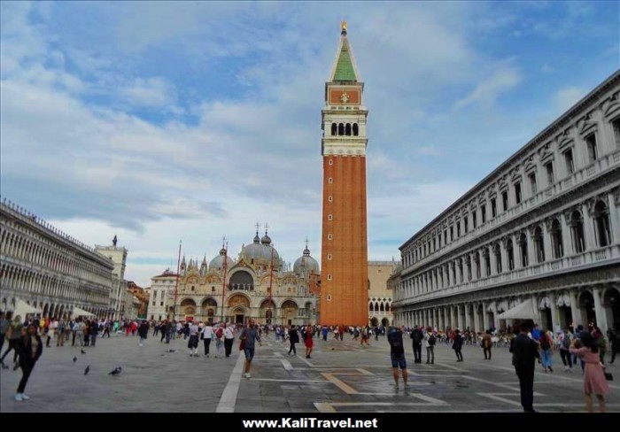 Bell Tower in front of Venice Cathedral in St Mark's Square
