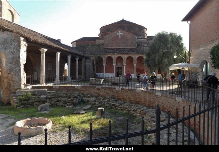 Archaeological site by Torcello Island cathedral and church, Venice Lagoon