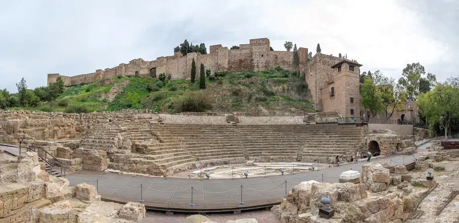 Visit Málaga's Roman amphitheatre, the ruins at the foot of Alcázaba Palace. 