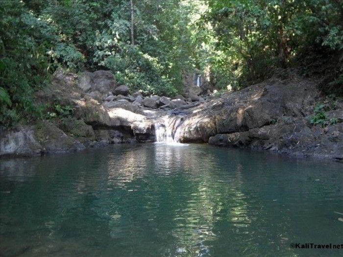 Waterfall and natural pools in Osa de Uvita, Costa Rica.