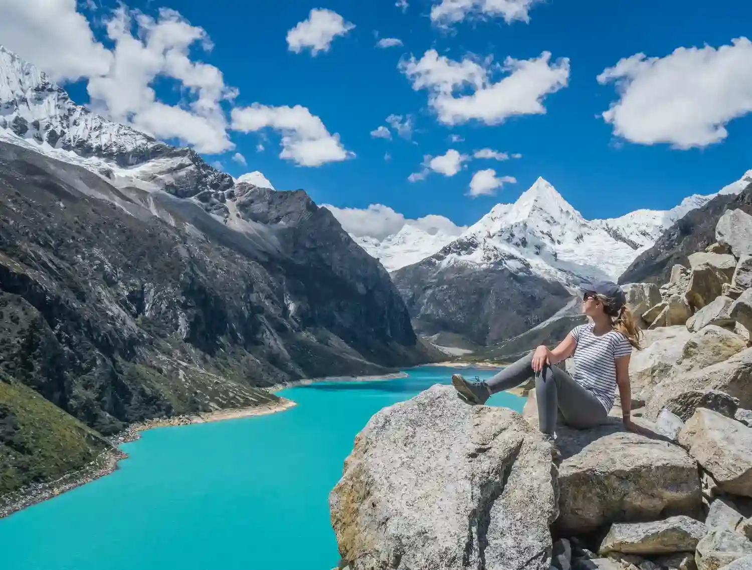 Best women tours in the world beside a mountain lake.