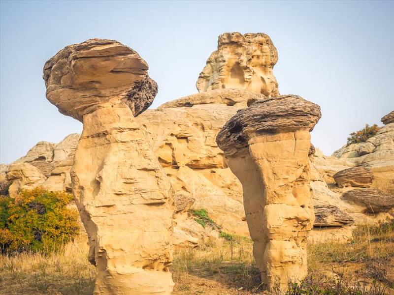 Rock carvings at Writing-in-Stone Provincial Park in Alberta, Canada.